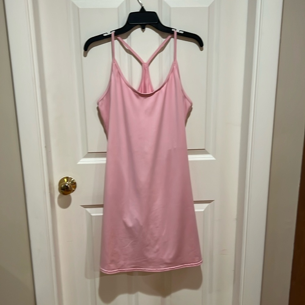 HDE, woman’s, large, pink, racer back dress with built in shorts.